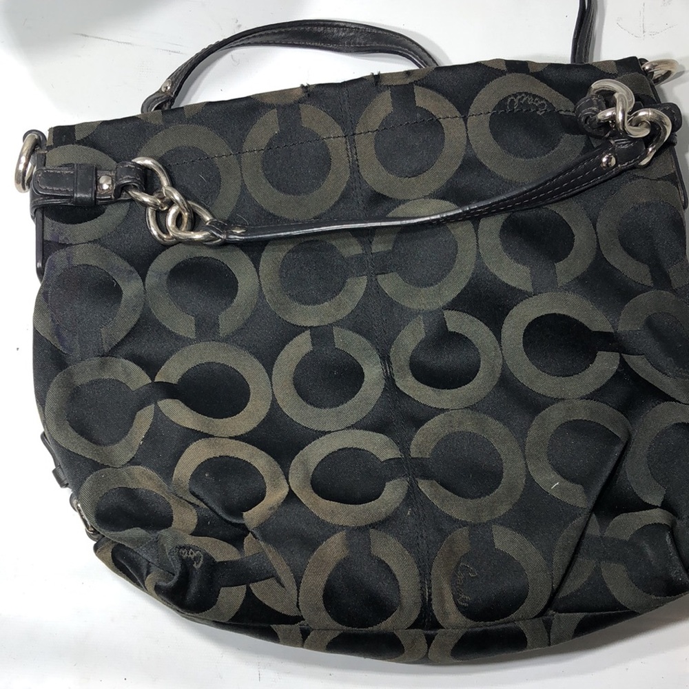 Coach Black Purse with Maroon Satin interior